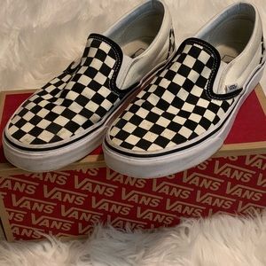 Checkered Vans Slip on